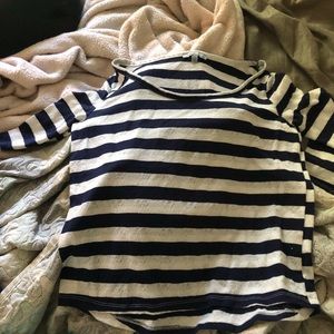 Blue and white striped, small shirt. Worn once